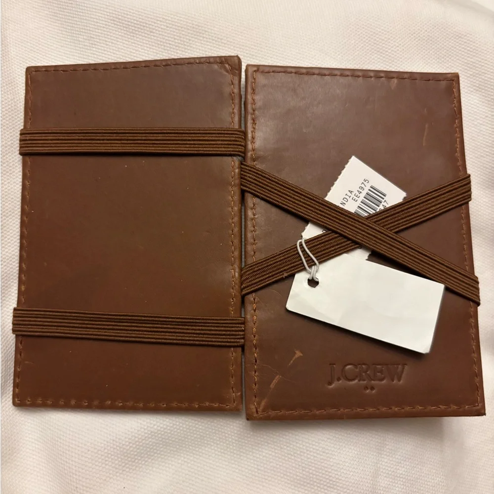 J. Crew Tan Leather Key & Card Holder